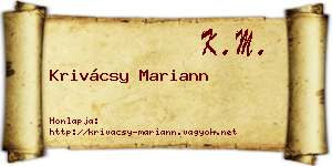 Krivácsy Mariann névjegykártya