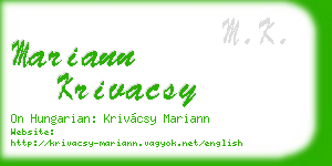 mariann krivacsy business card