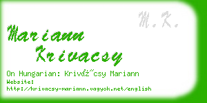 mariann krivacsy business card